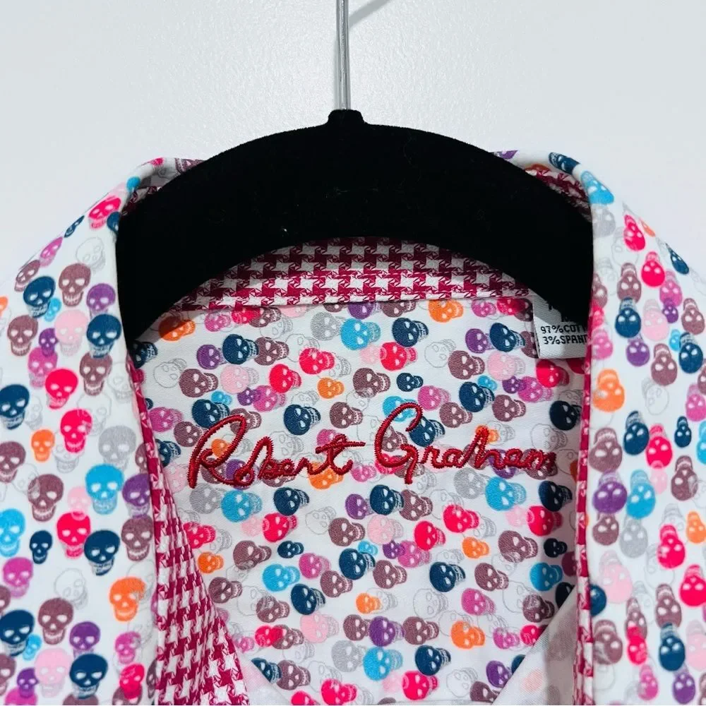 Robert Graham Boy’s Long Sleeve Button Up Shirt Skull Print Sz. Medium (10-12)